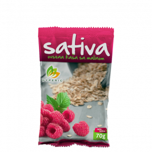 OVSENA KAŠA SATIVA - MALINA 150g - HYPERIC