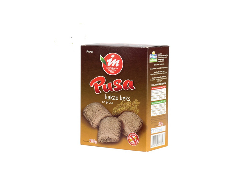  KEKS BEZGLUTENSKI SA KAKAOM I PROSOM PUSA 150 GR ALEKSANDRIJA